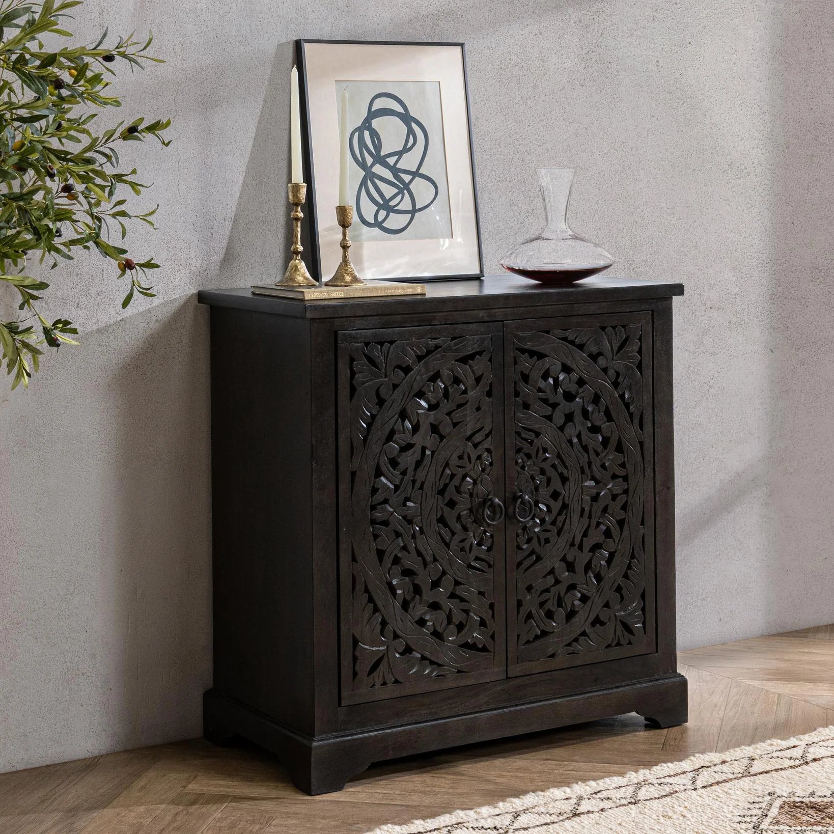 Kara 36" 2 Door Sideboard - Charcoal Gray