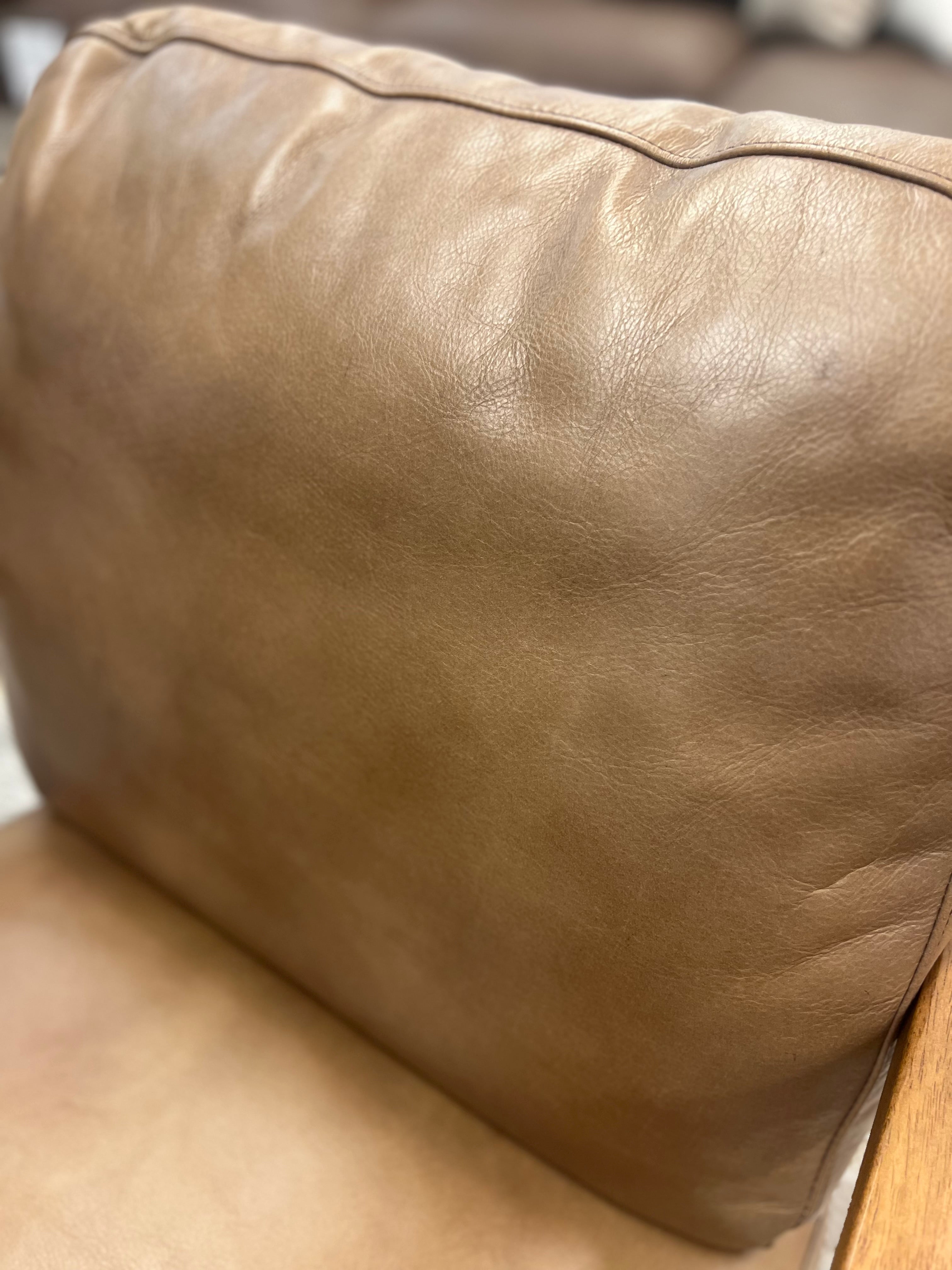 Kristoff Top Grain Leather Club Chair - Light Saddle