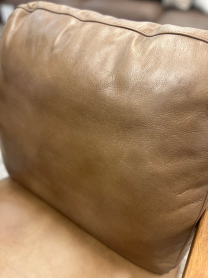 Kristoff Top Grain Leather Club Chair - Light Saddle