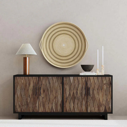 Dmitri 78" Reclaimed Elm 4 Door Sideboard - Ebony
