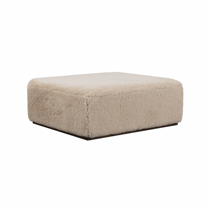 Kendra 40" Ottoman - Furry Vanilla + Medium Mocha