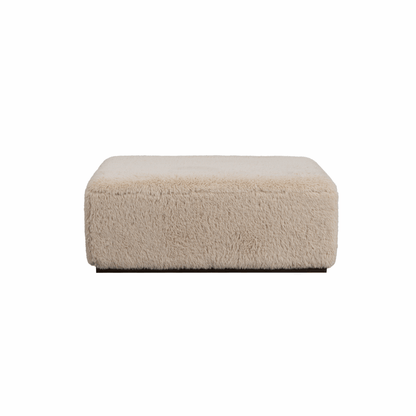 Kendra 40" Ottoman - Furry Vanilla + Medium Mocha