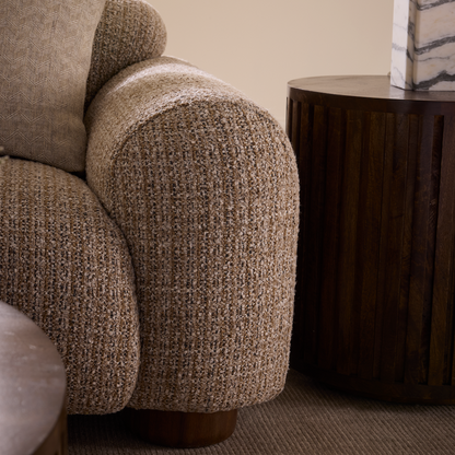 Ottilie 103" Bench Cushion Sofa - Mocha + Stormy Boucle