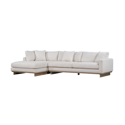 Osiris 131" 2 Cushion + Chaise LAF Sectional - Mocha + Swiss Cream