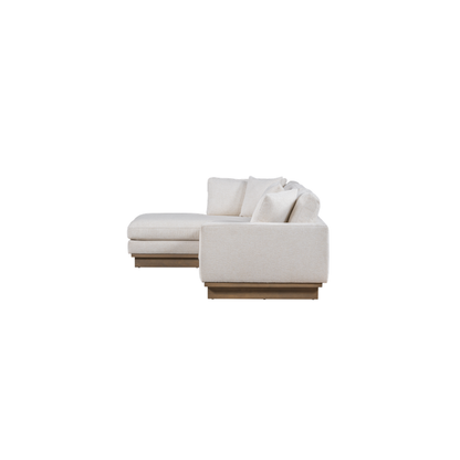 Osiris 131" 2 Cushion + Chaise LAF Sectional - Mocha + Swiss Cream