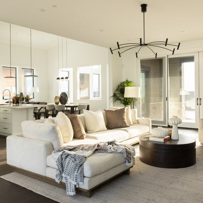 Osiris 131" 2 Cushion + Chaise LAF Sectional - Mocha + Swiss Cream