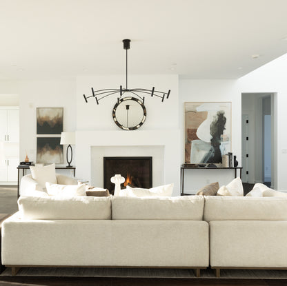 Osiris 131" 2 Cushion + Chaise LAF Sectional - Mocha + Swiss Cream