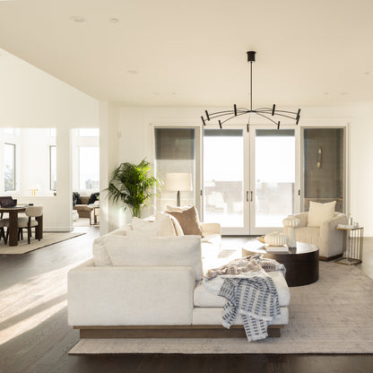 Osiris 131" 2 Cushion + Chaise LAF Sectional - Mocha + Swiss Cream