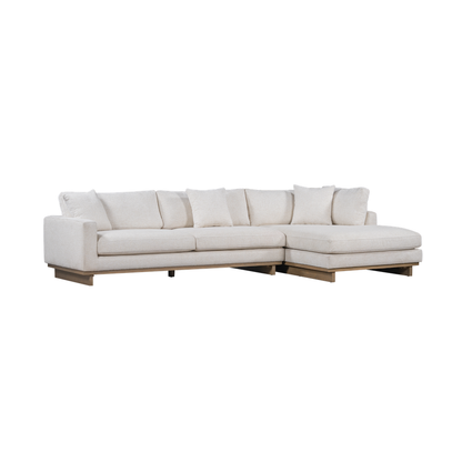 Osiris 131" 2 Cushion + Chaise RAF Sectional - Mocha + Swiss Cream