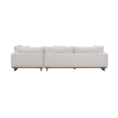 Osiris 131" 2 Cushion + Chaise RAF Sectional - Mocha + Swiss Cream