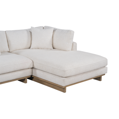 Osiris 131" 2 Cushion + Chaise RAF Sectional - Mocha + Swiss Cream