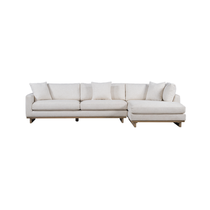 Osiris 131" 2 Cushion + Chaise RAF Sectional - Mocha + Swiss Cream