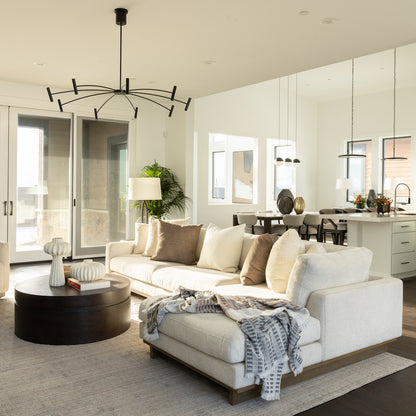 Osiris 131" 2 Cushion + Chaise RAF Sectional - Mocha + Swiss Cream