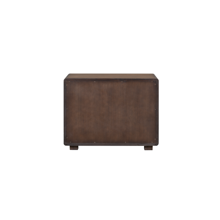 Kamryn 34" Poplar 3 Drawer Nightstand - Modern Mocha