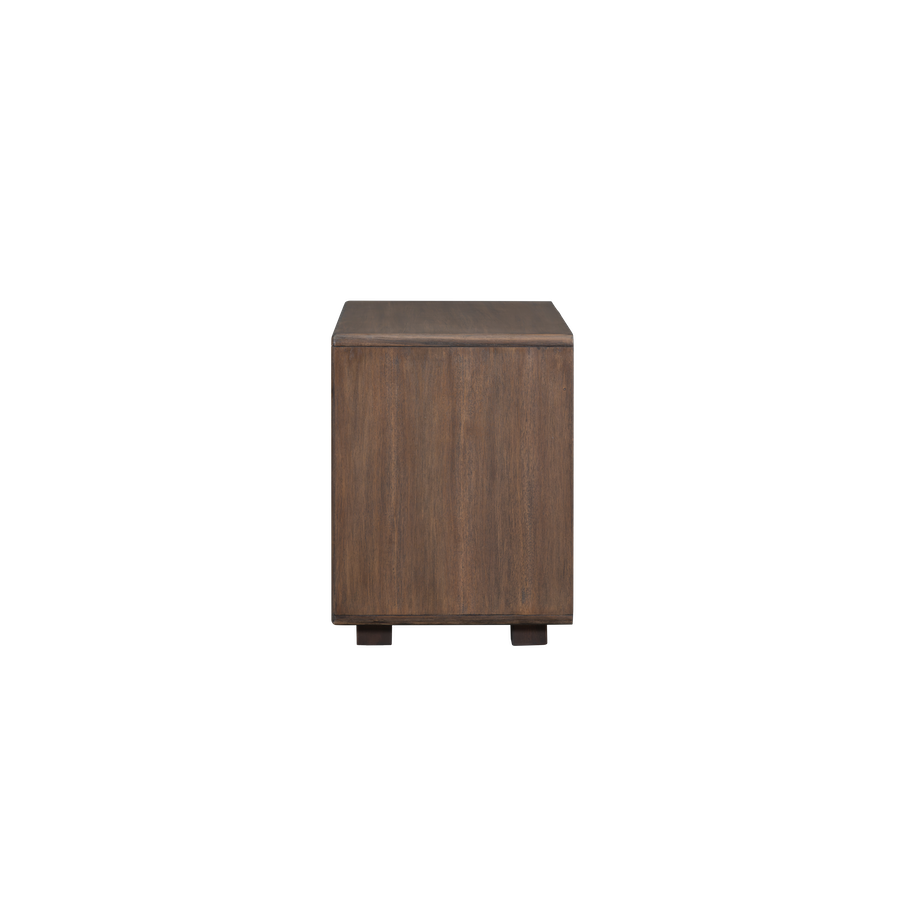 Kamryn 34" Poplar 3 Drawer Nightstand - Modern Mocha