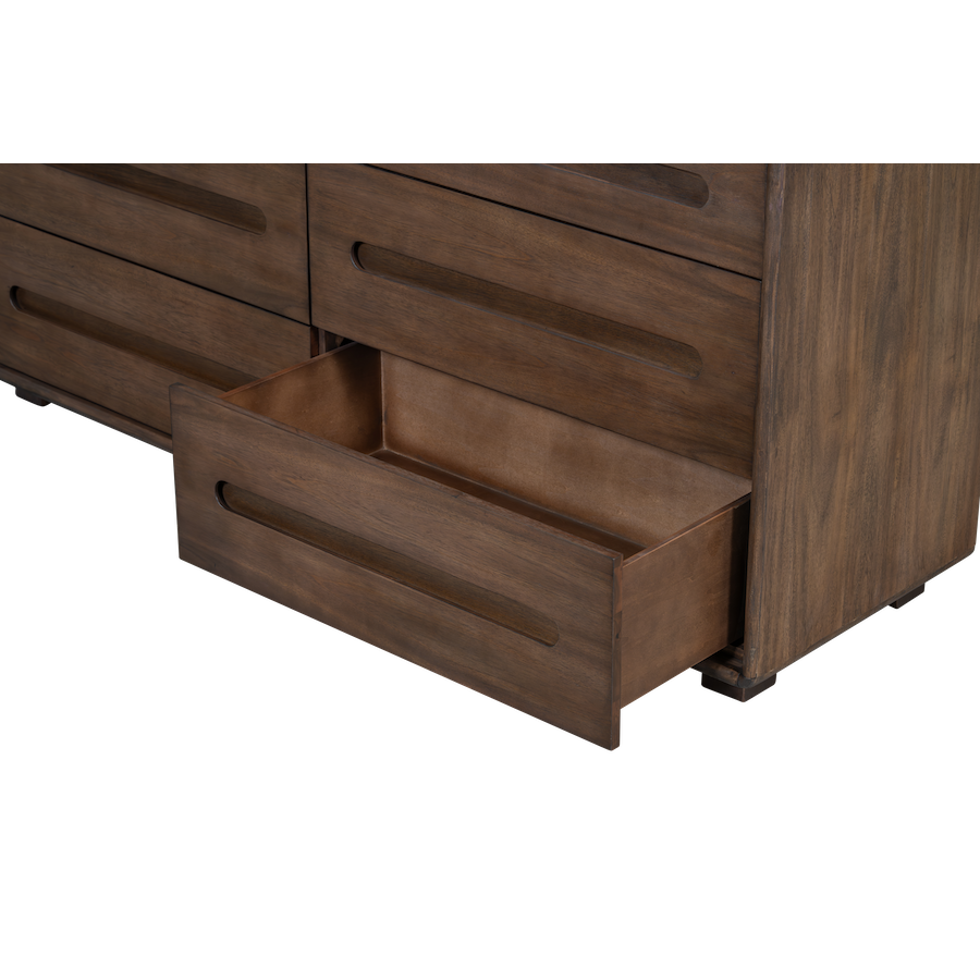Kamryn 68" Poplar 6 Drawer Dresser - Modern Mocha
