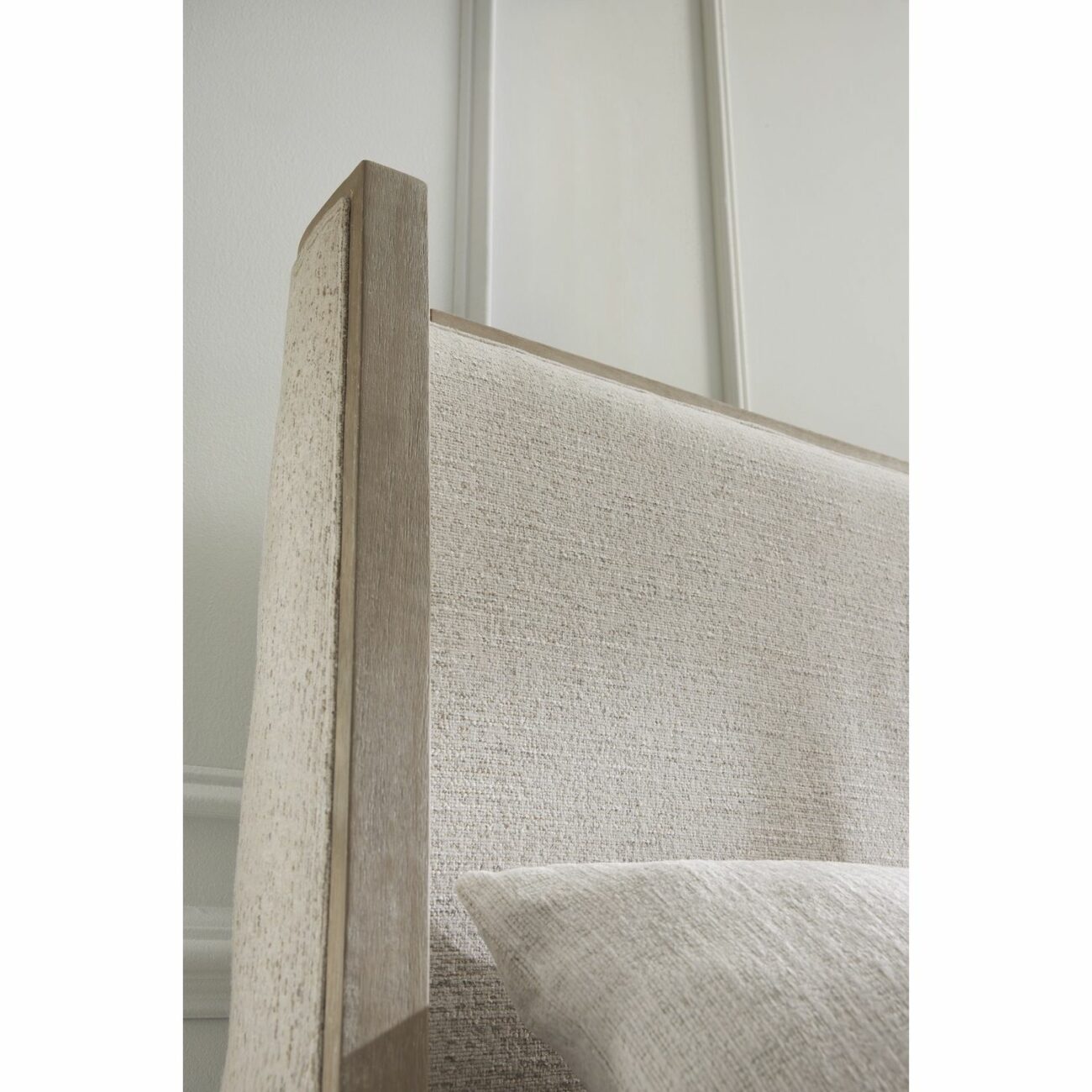 Warren 82" Upholstered Oak King Bed - Stone Wash + Mist