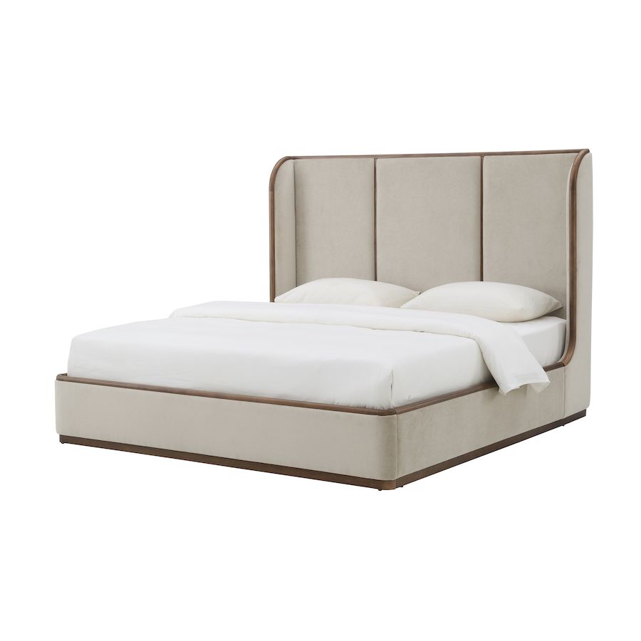 Kamryn 67" Poplar Queen Bed - Cashmere Dove