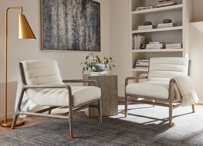 Saskia 28" Performance Occasional Chair - Stone + Snow Drift