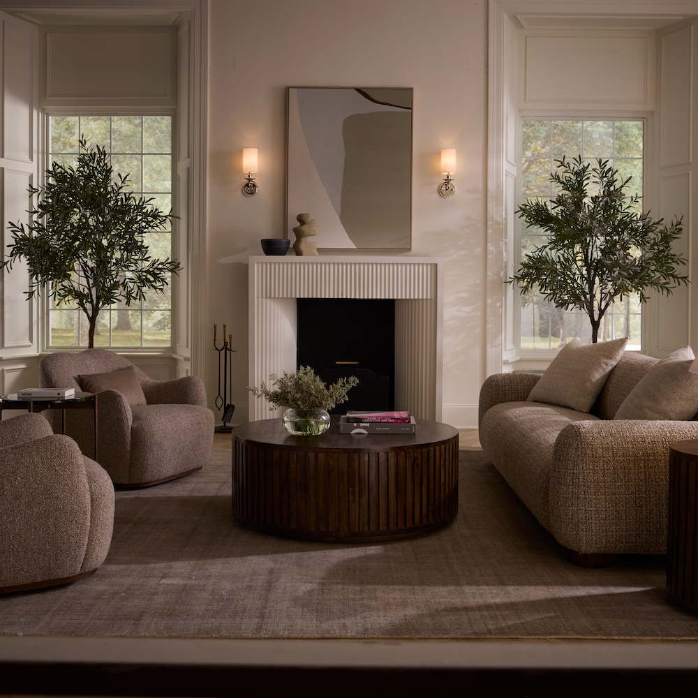 Brayden 44" Round Coffee Table - Modern Mocha