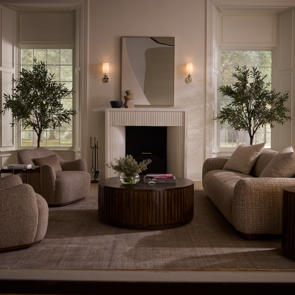 Brayden 44" Round Coffee Table - Modern Mocha