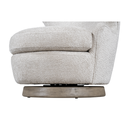 Cressida 34" Swivel Chair - Oak + Feathered Steel