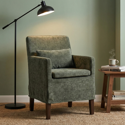 Aimee 22" Slipcover Dining Chair -  Performance Moss