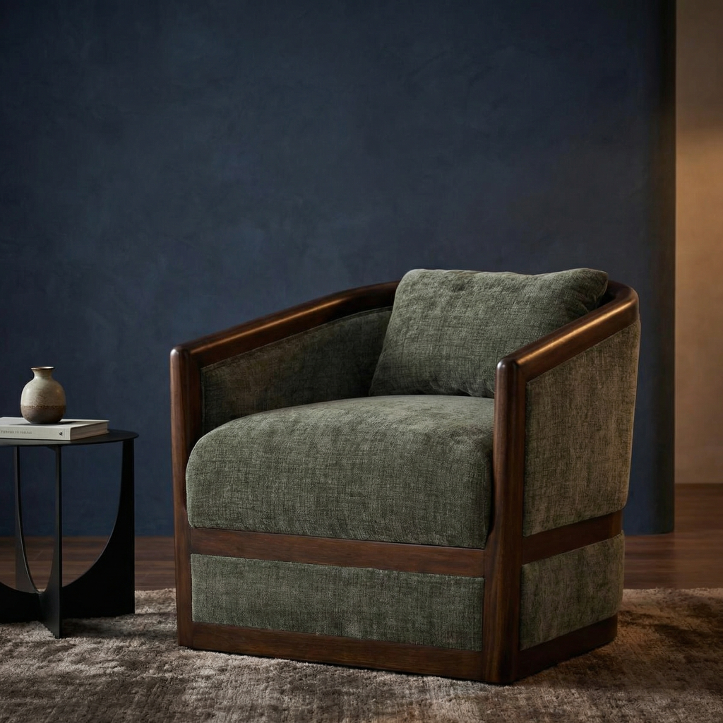 Albans 30" Swivel Chair - Thames Moss Green