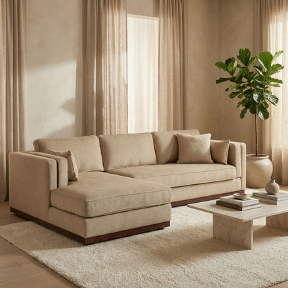Amber 121" Sofa + LAF Chaise - Quenton Pebble