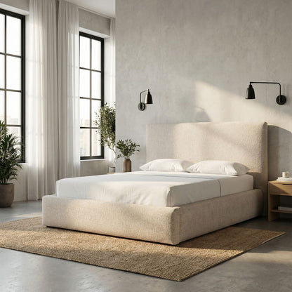 Analise 89" Upholstered King Bed - Plushtone Linen