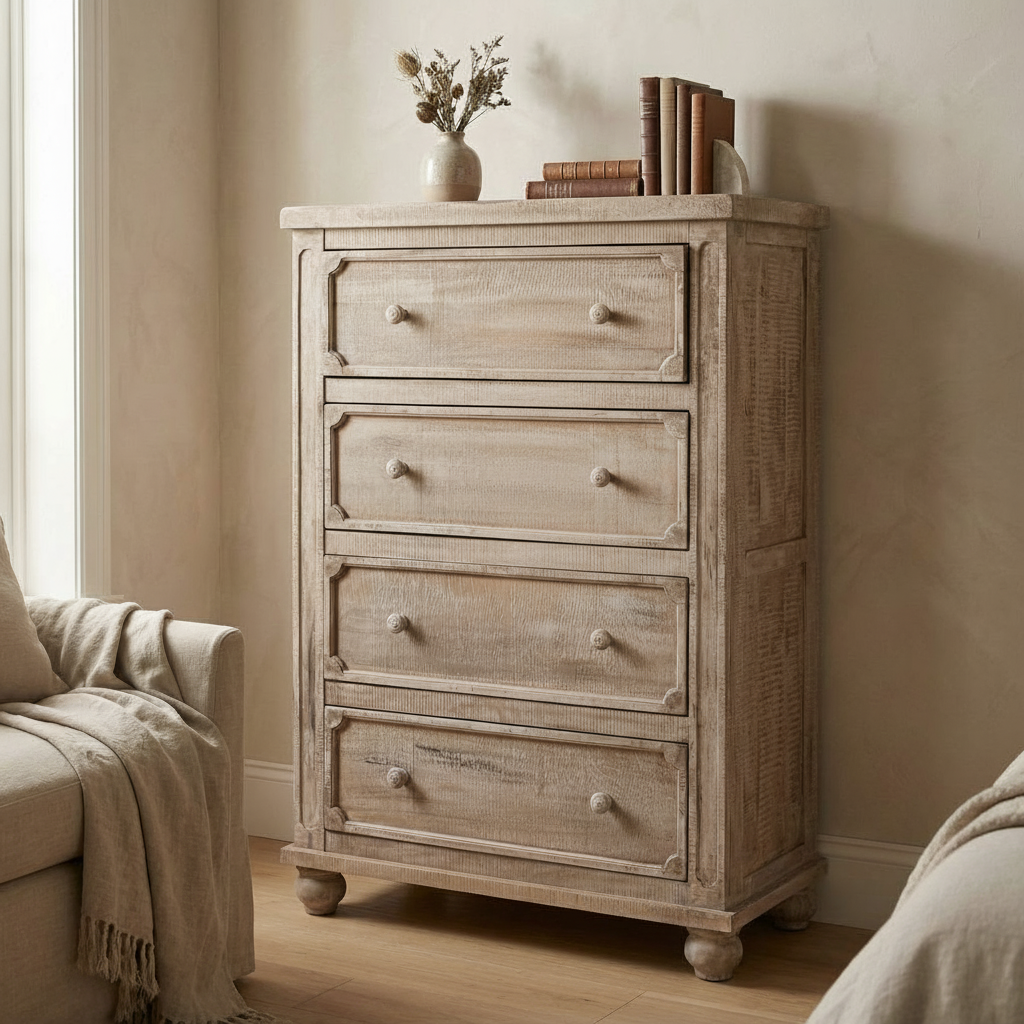 Antigua 37" 4 Drawer Chest - Distressed Beechwood