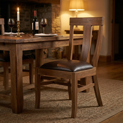 Antony Acacia Dining Side Chair - Natural + Gray