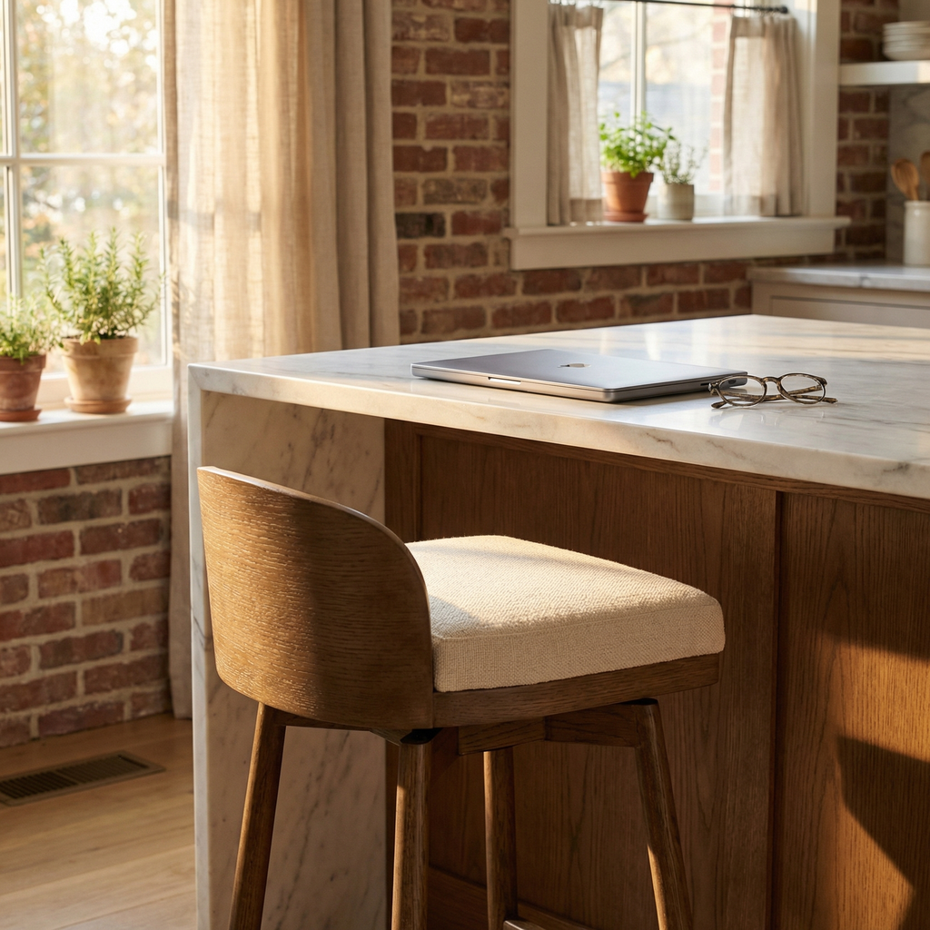 Ashleigh Counter Stool - Performance Thames Cream + Oak