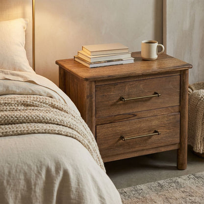 Aspen 28" 2 Drawer Nightstand - Warm Natural