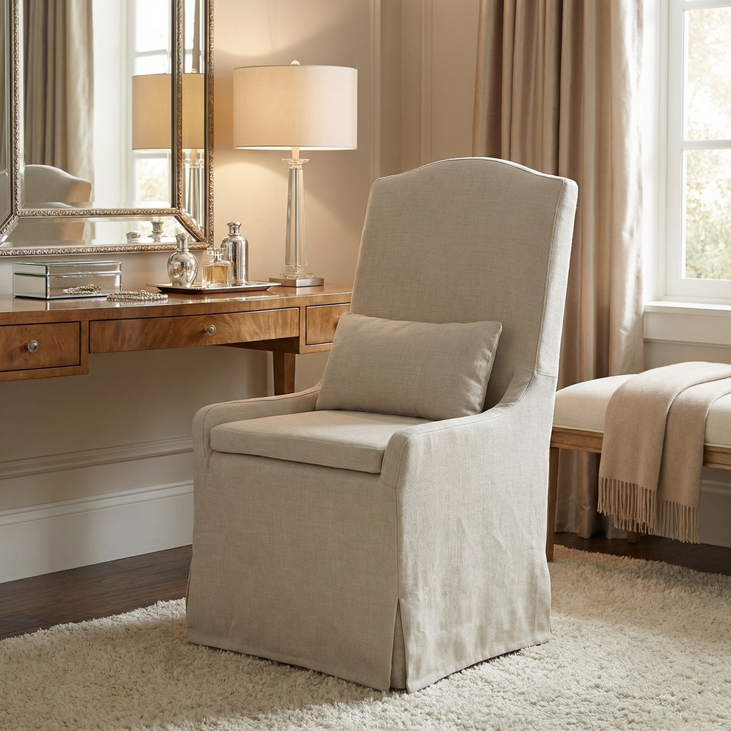 August 22" Slipcover Dining Chair - Performance Thames Natural