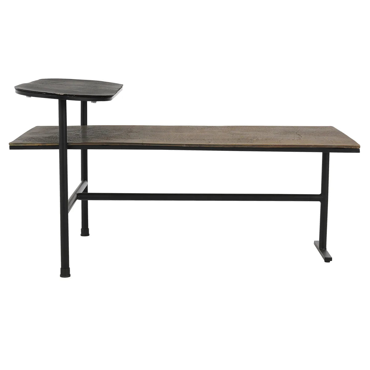 Rochelle 42" Aluminum Rectangular Coffee Table - Dark Antique