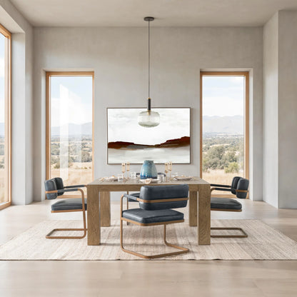 Hendrix 60" Square Oak Dining Table - Cafe Brown