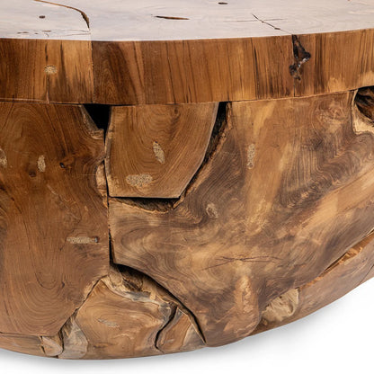 River 40" Round Coffee Table - Natural Teak