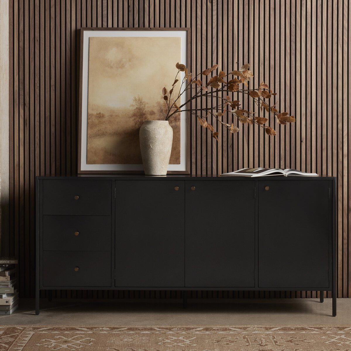 Ellington 74" Sideboard - Black Iron + Bronze
