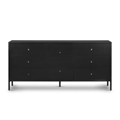 Ellington 70" 8 Drawer Dresser - Black Iron + Bronze