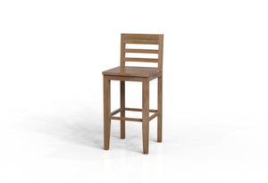 Malcolm Acacia Ladderback Bar Stool - Natural + Gray