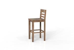 Malcolm Acacia Ladderback Bar Stool - Natural + Gray