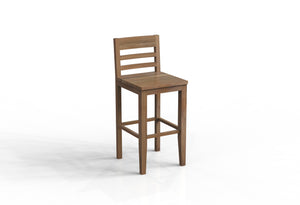 Malcolm Acacia Ladderback Bar Stool - Natural + Gray