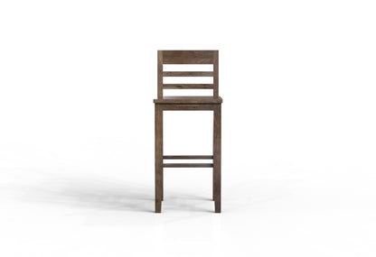 Malcolm Acacia Ladderback Bar Stool - Natural + Smoke