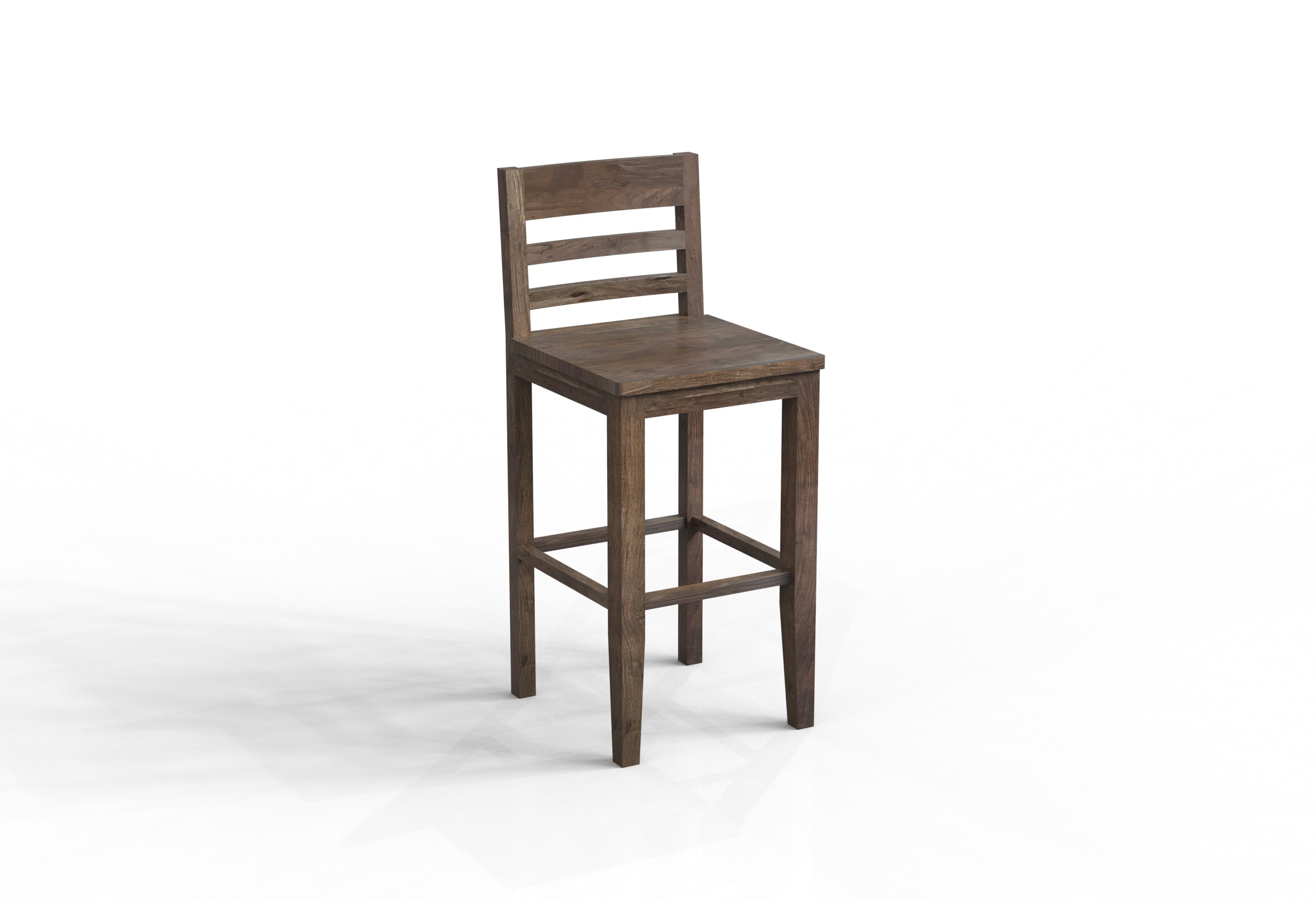 Malcolm Acacia Ladderback Bar Stool - Natural + Smoke