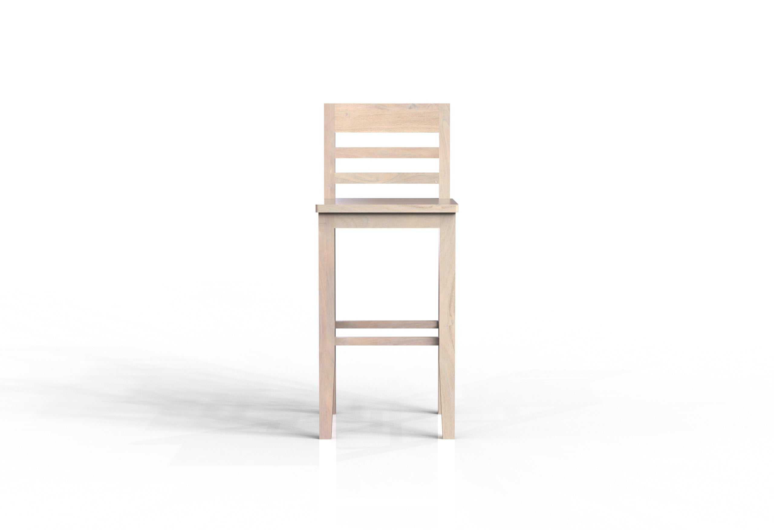 Malcolm Acacia Ladderback Bar Stool - New White Wash