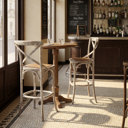 Barnett X-Back Barstool - White Driftwood