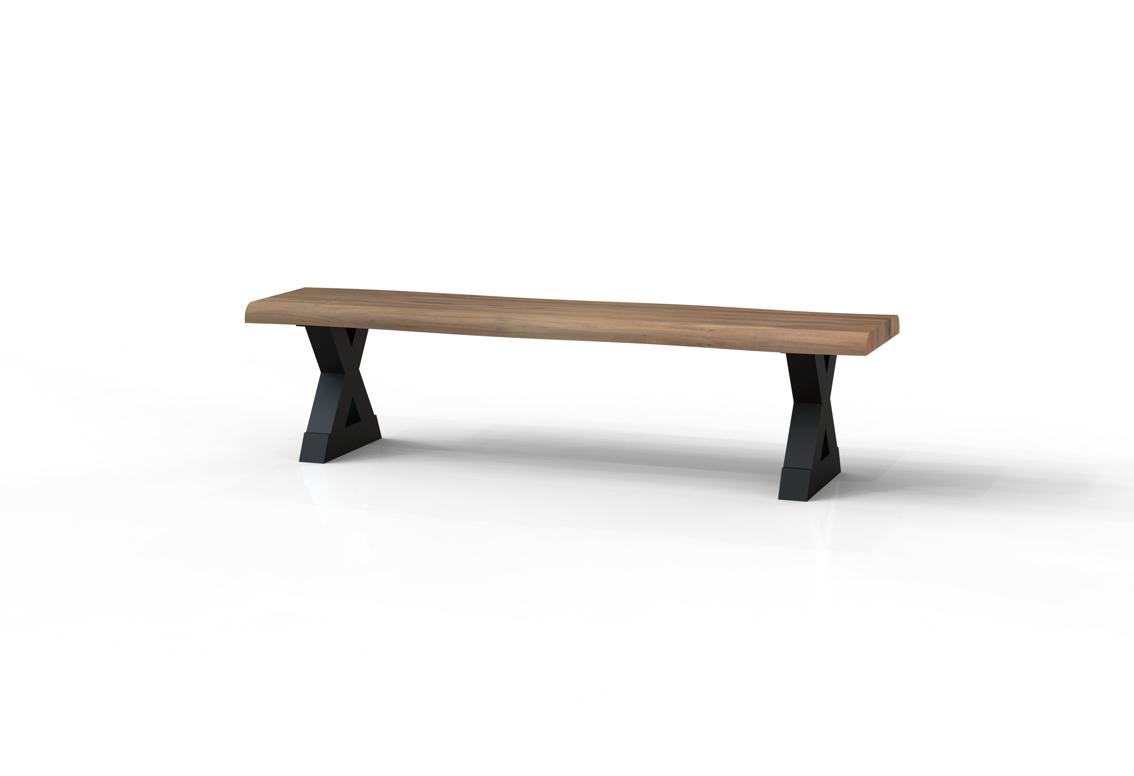 Malcolm Acacia Live Edge Dining Bench - Natural + Gray