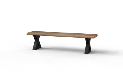 Malcolm Acacia Live Edge Dining Bench - Natural + Gray