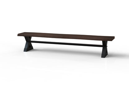 Malcolm Acacia Live Edge Dining Bench - Natural + Black